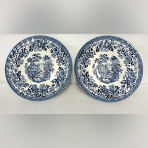 Churchill Tonquin Blue dinner plates. Set of 2
